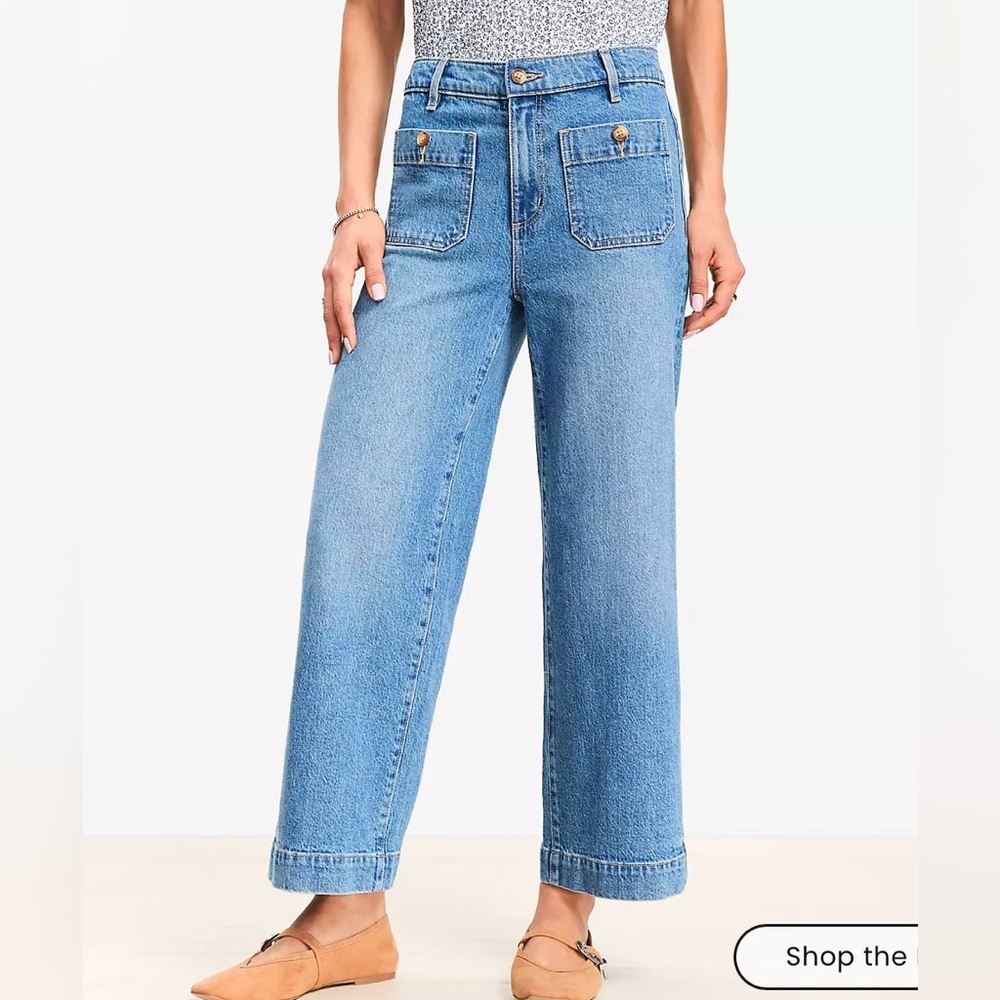 LOFT Palmer Wide Leg Crop Jeans